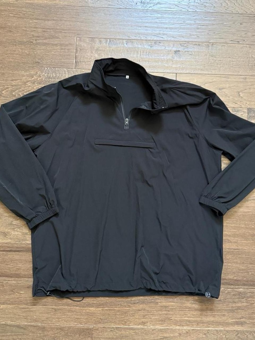 Black Men's Lightweight Quarter-Zip Pullover Golf Jacket, Windbreaker, 2XL